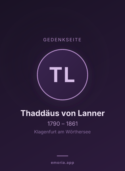 Gedenkportrait von Thaddäus von Lanner
