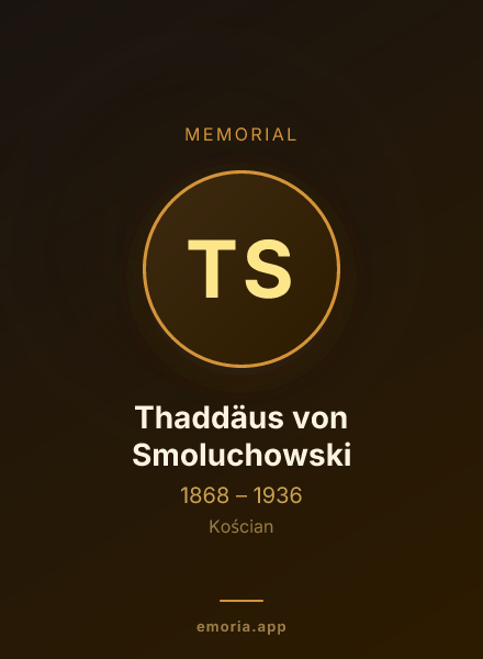 Memorial portrait of Thaddäus von Smoluchowski