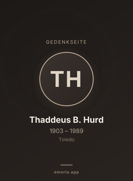 Gedenkportrait von Thaddeus B. Hurd