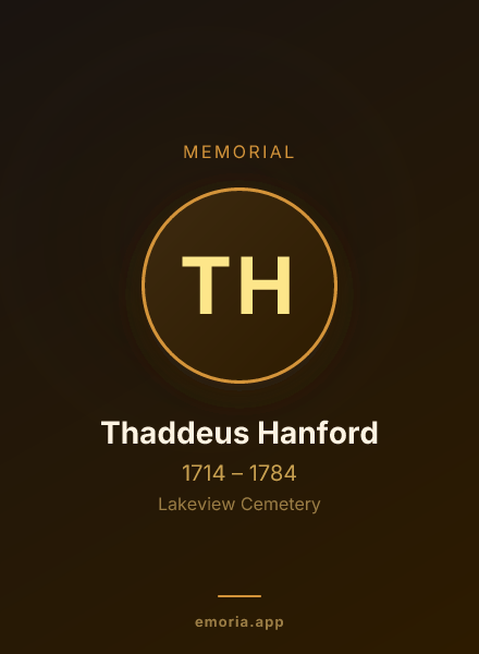 Memorial portrait of Thaddeus Hanford