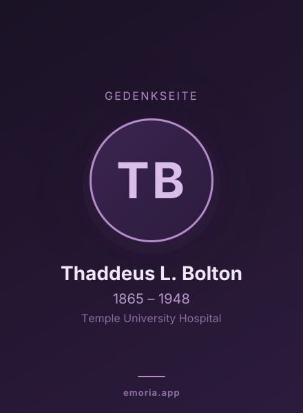 Gedenkportrait von Thaddeus L. Bolton