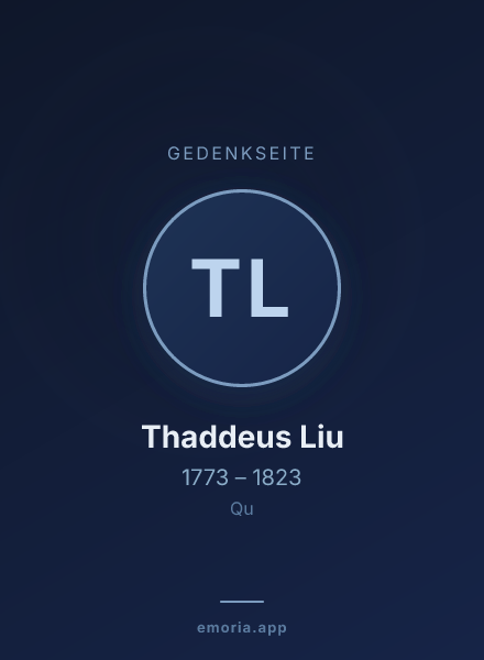 Gedenkportrait von Thaddeus Liu