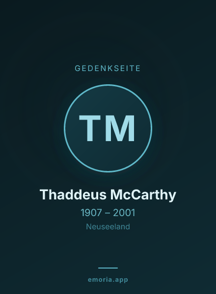 Gedenkportrait von Thaddeus McCarthy