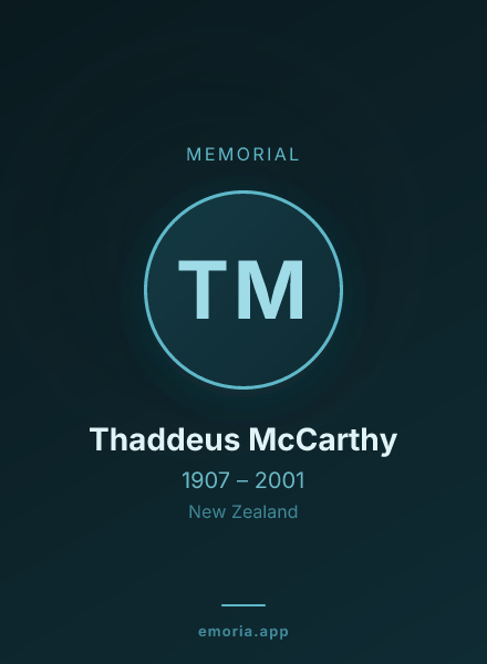 Memorial portrait of Thaddeus McCarthy