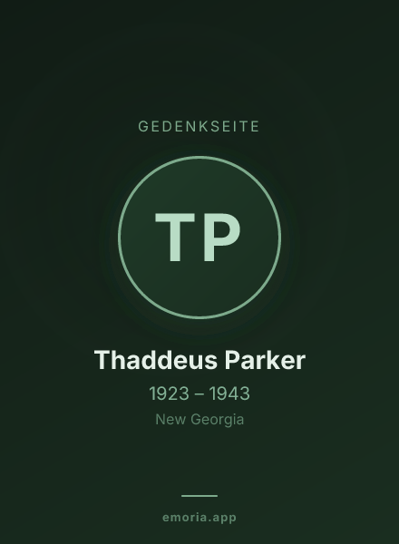 Gedenkportrait von Thaddeus Parker