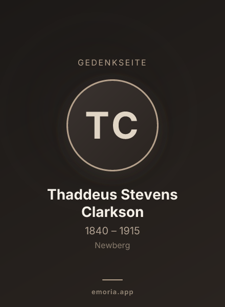 Gedenkportrait von Thaddeus Stevens Clarkson