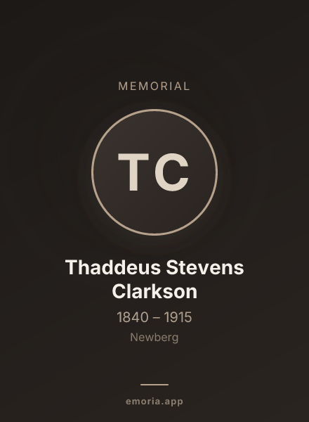 Memorial portrait of Thaddeus Stevens Clarkson