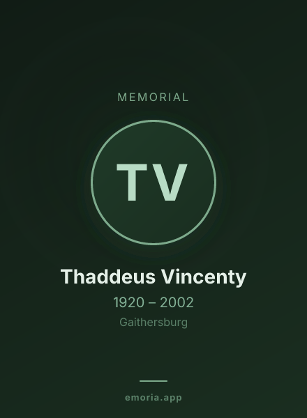 Memorial portrait of Thaddeus Vincenty
