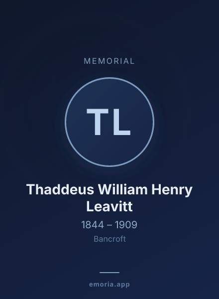 Memorial portrait of Thaddeus William Henry Leavitt