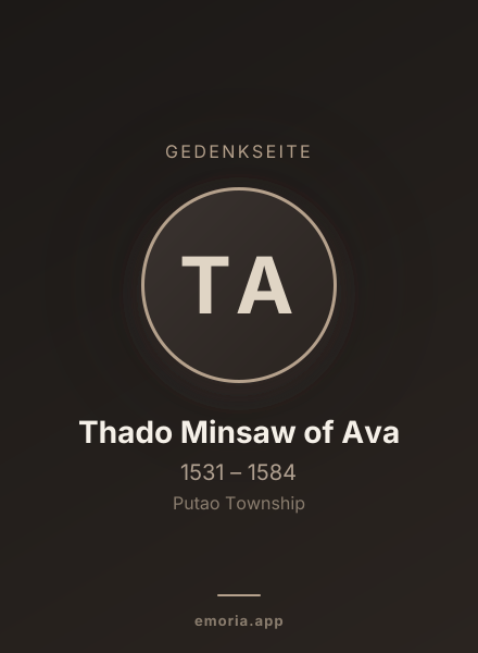 Gedenkportrait von Thado Minsaw of Ava