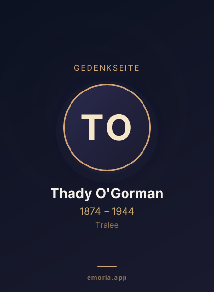 Gedenkportrait von Thady O'Gorman