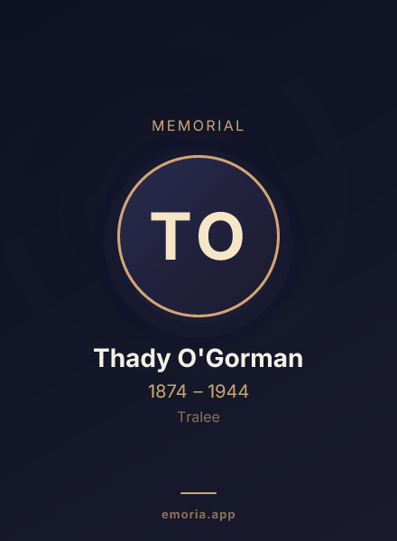 Memorial portrait of Thady O'Gorman
