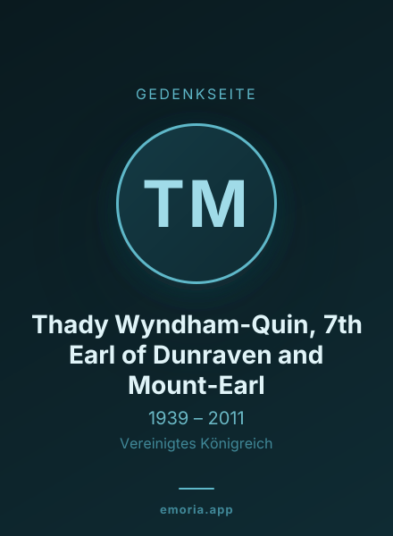 Gedenkportrait von Thady Wyndham-Quin, 7th Earl of Dunraven and Mount-Earl