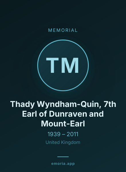 Memorial portrait of Thady Wyndham-Quin, 7th Earl of Dunraven and Mount-Earl