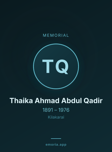 Memorial portrait of Thaika Ahmad Abdul Qadir