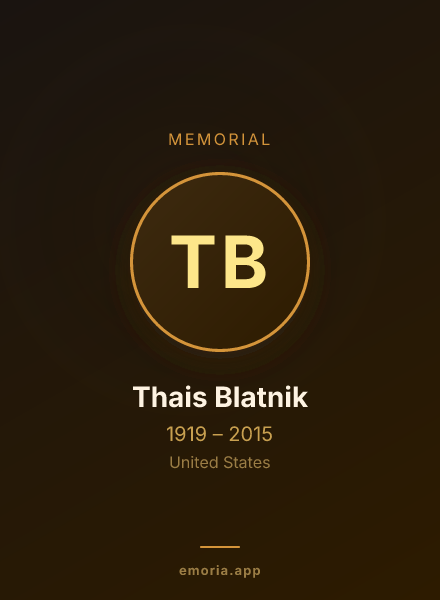 Memorial portrait of Thais Blatnik