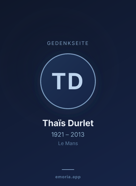 Gedenkportrait von Thaïs Durlet
