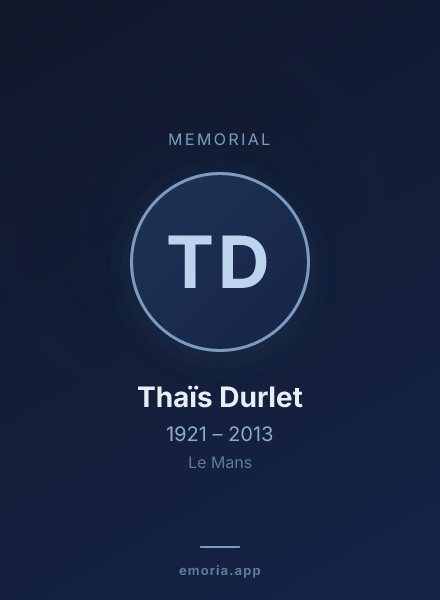 Memorial portrait of Thaïs Durlet
