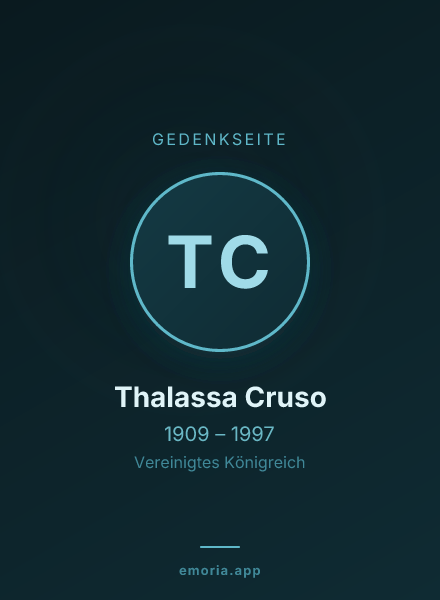 Gedenkportrait von Thalassa Cruso