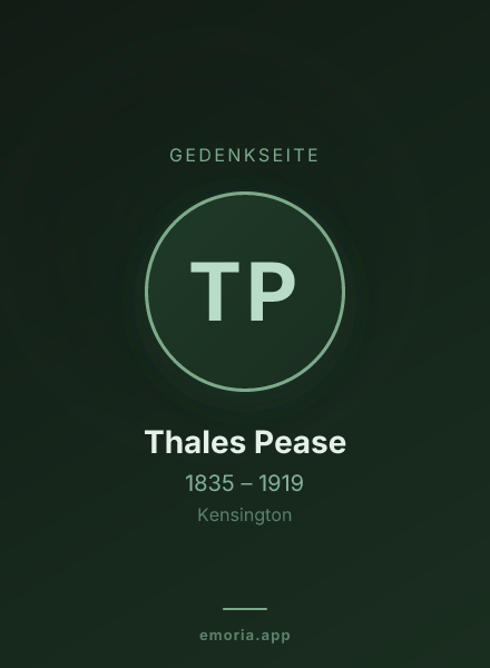 Gedenkportrait von Thales Pease
