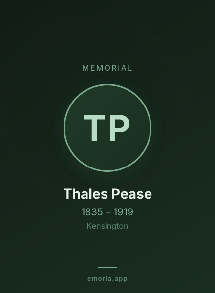 Memorial portrait of Thales Pease