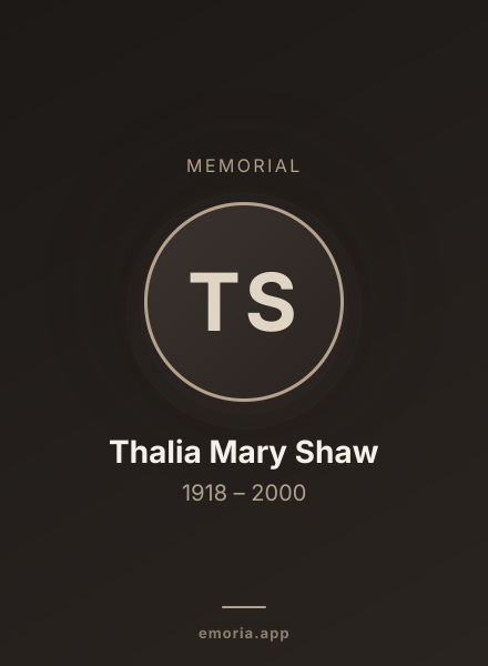 Memorial portrait of Thalia Mary Shaw