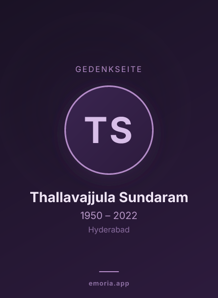 Gedenkportrait von Thallavajjula Sundaram