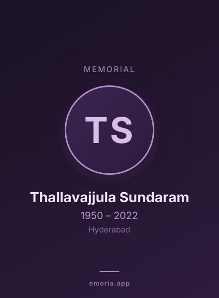 Memorial portrait of Thallavajjula Sundaram