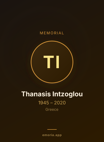 Memorial portrait of Thanasis Intzoglou