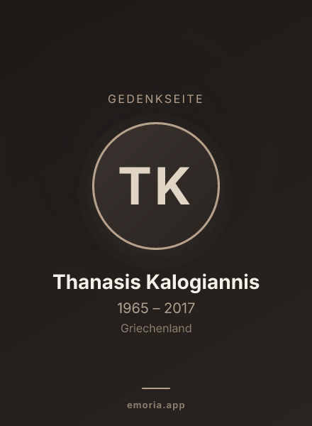 Gedenkportrait von Thanasis Kalogiannis