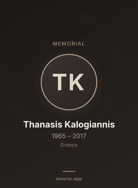Memorial portrait of Thanasis Kalogiannis