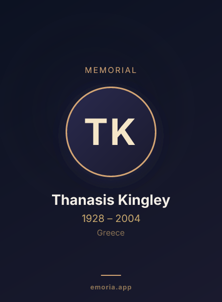 Memorial portrait of Thanasis Kingley