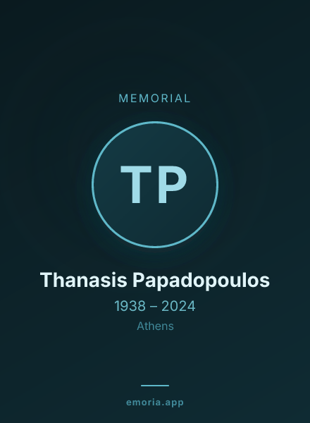 Memorial portrait of Thanasis Papadopoulos