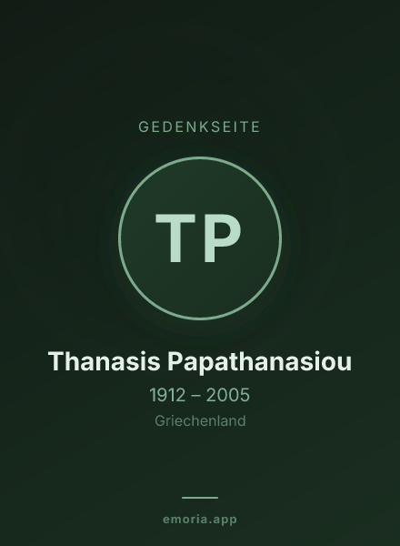 Gedenkportrait von Thanasis Papathanasiou