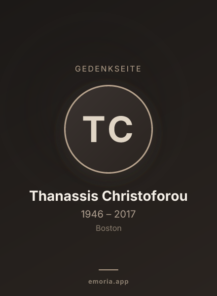 Gedenkportrait von Thanassis Christoforou