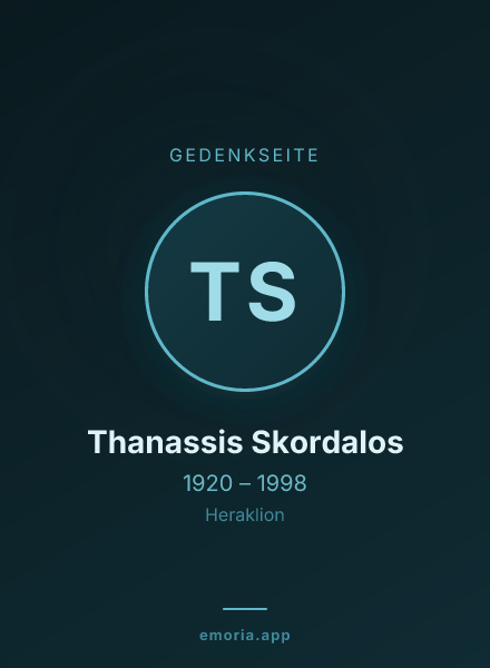 Gedenkportrait von Thanassis Skordalos