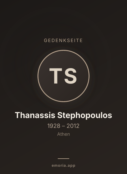 Gedenkportrait von Thanassis Stephopoulos