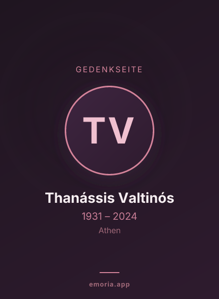 Gedenkportrait von Thanássis Valtinós