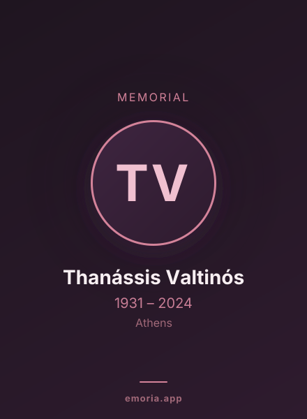 Memorial portrait of Thanássis Valtinós