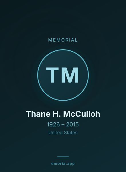 Memorial portrait of Thane H. McCulloh