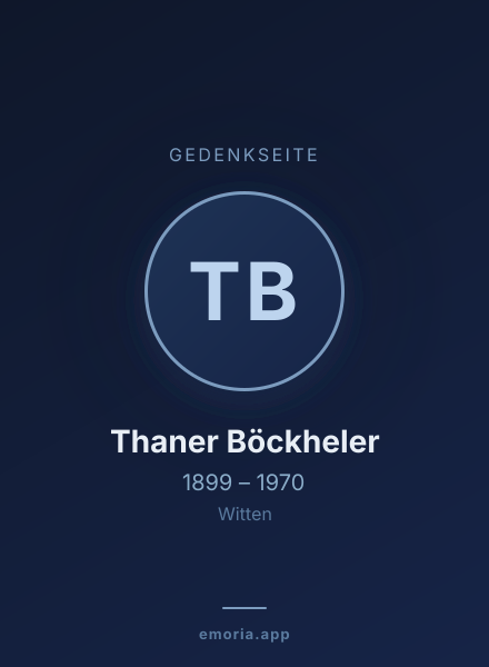 Gedenkportrait von Thaner Böckheler
