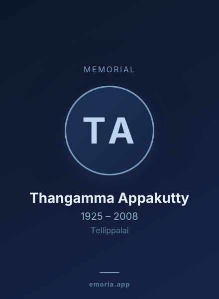 Memorial portrait of Thangamma Appakutty