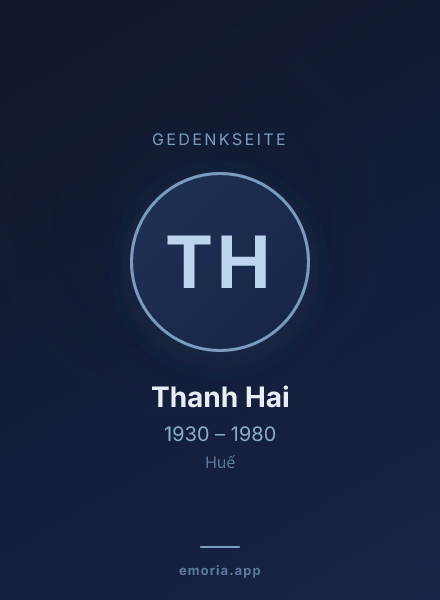 Gedenkportrait von Thanh Hai