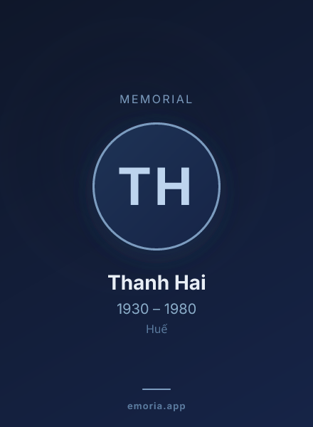 Memorial portrait of Thanh Hai