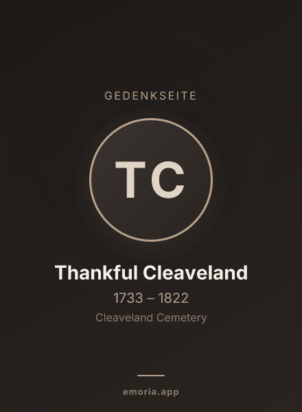 Gedenkportrait von Thankful Cleaveland