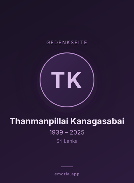 Gedenkportrait von Thanmanpillai Kanagasabai