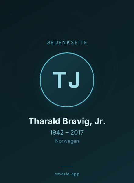 Gedenkportrait von Tharald Brøvig, Jr.