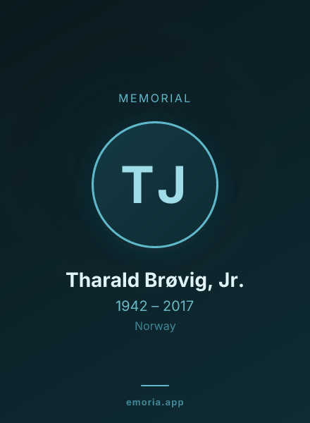 Memorial portrait of Tharald Brøvig, Jr.