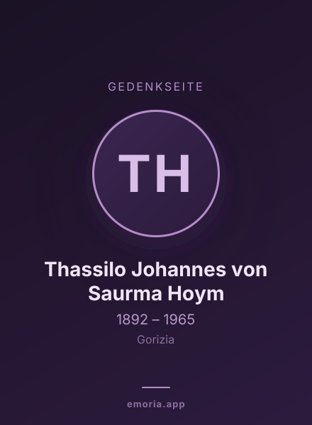 Gedenkportrait von Thassilo Johannes von Saurma Hoym