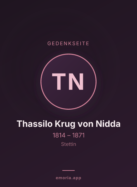 Gedenkportrait von Thassilo Krug von Nidda